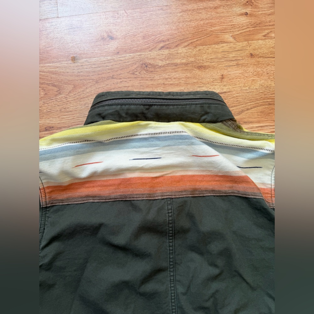 GAP Olive Utility Jacket with Multicolor Stripes Size M - Picture 9 of 10